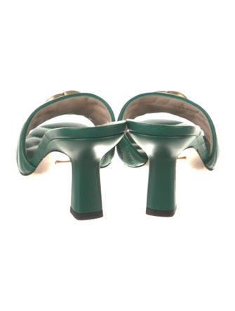 Gucci Double G Logo Leather Slides