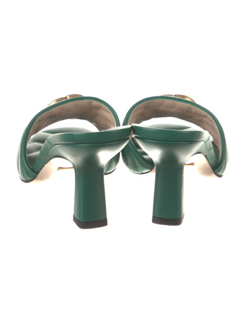 Gucci Double G Logo Leather Slides