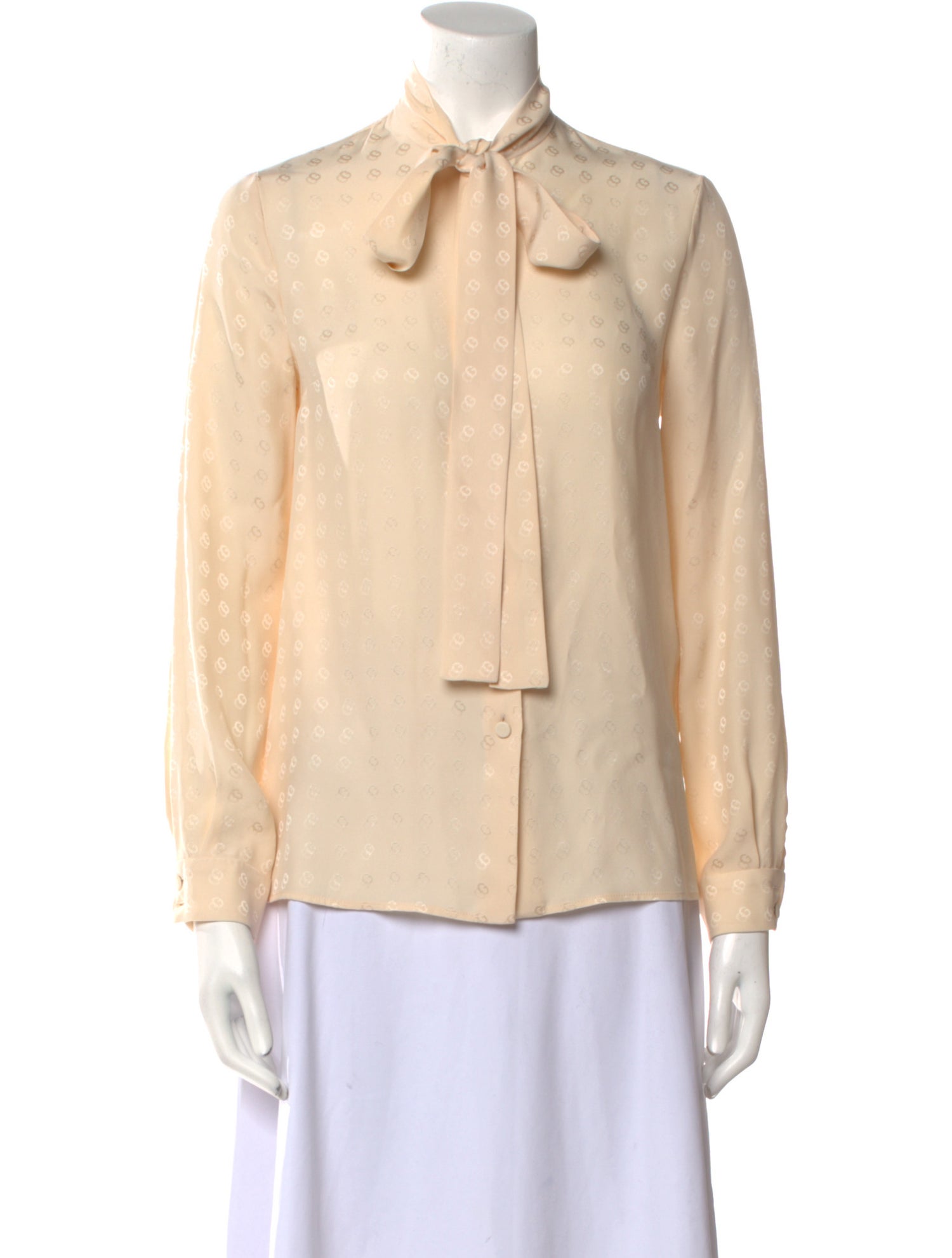 Gucci Silk Long Sleeve Button-Up Top w/ Tags