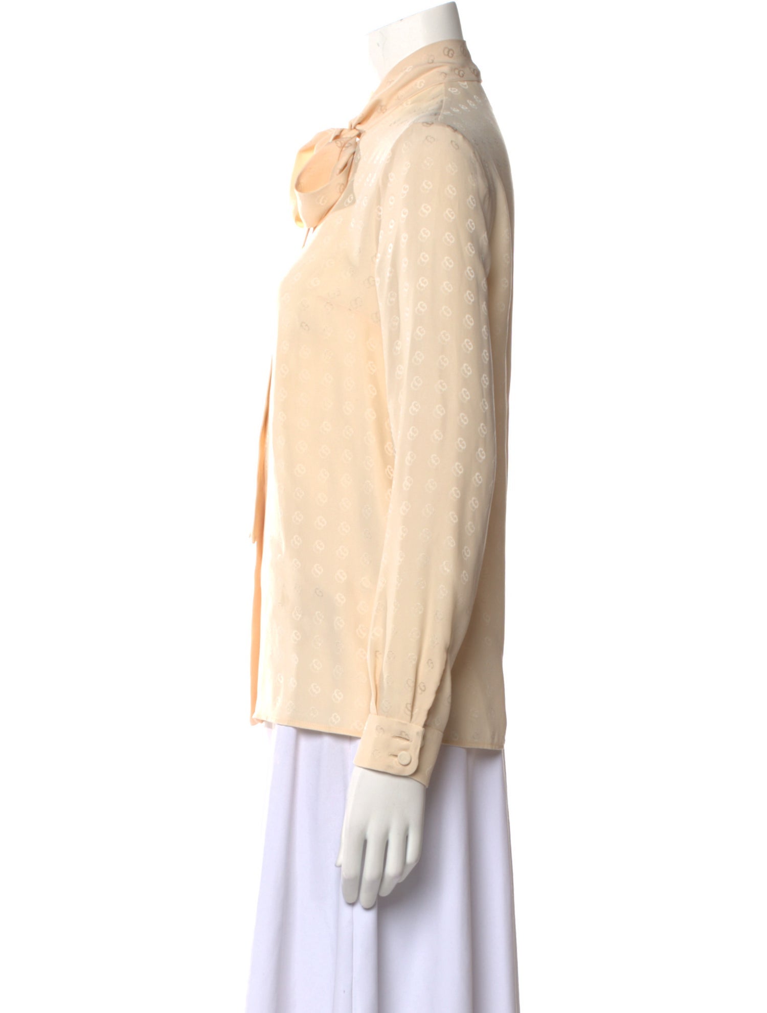 Gucci Silk Long Sleeve Button-Up Top w/ Tags