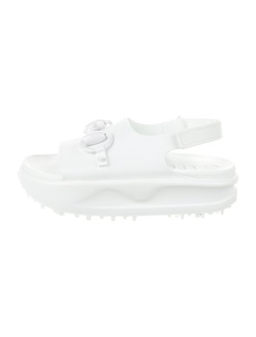 Gucci Sandals Horsebit Accent Rubber Slides IT 37 | 7