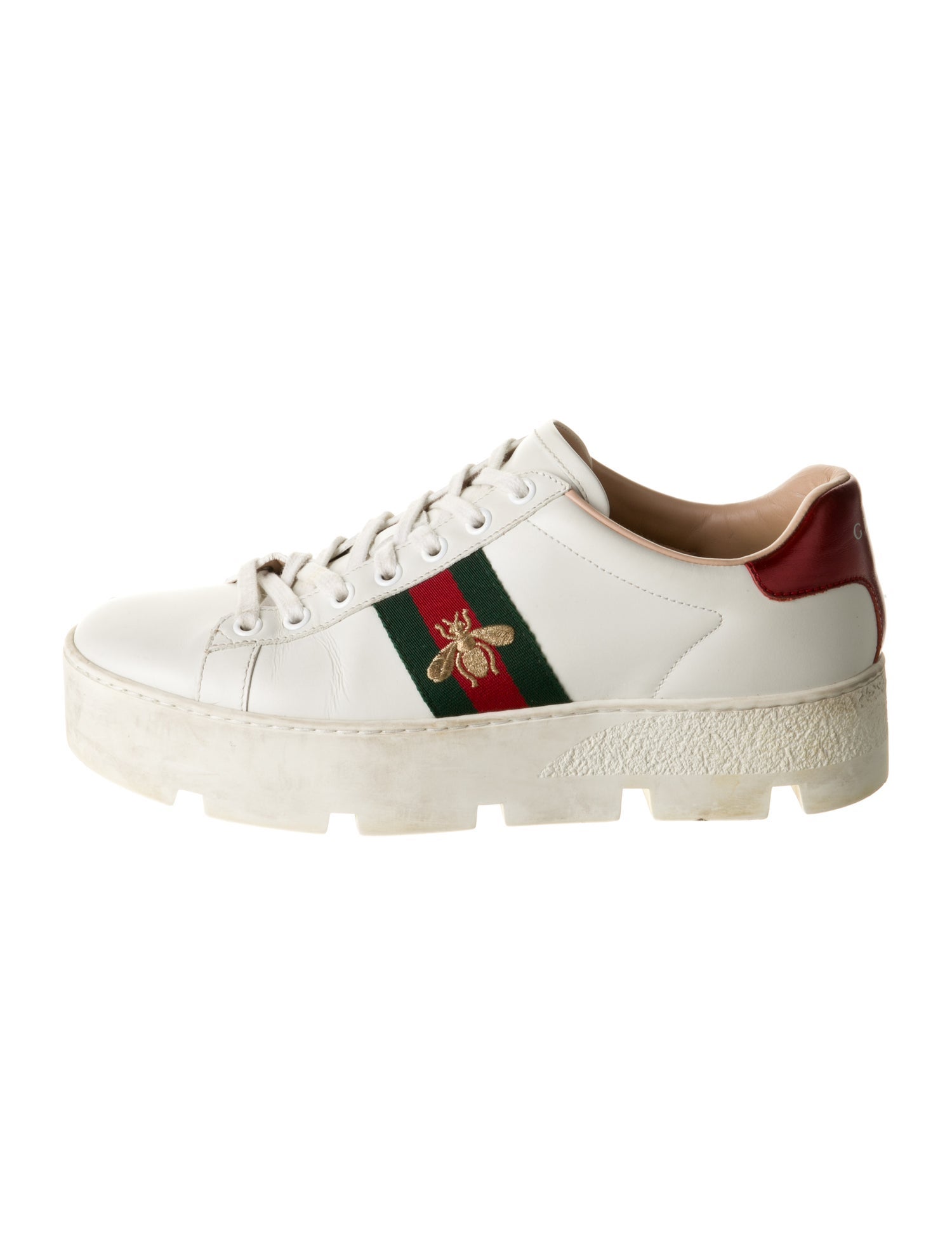 Gucci Web Accent Leather Sneakers