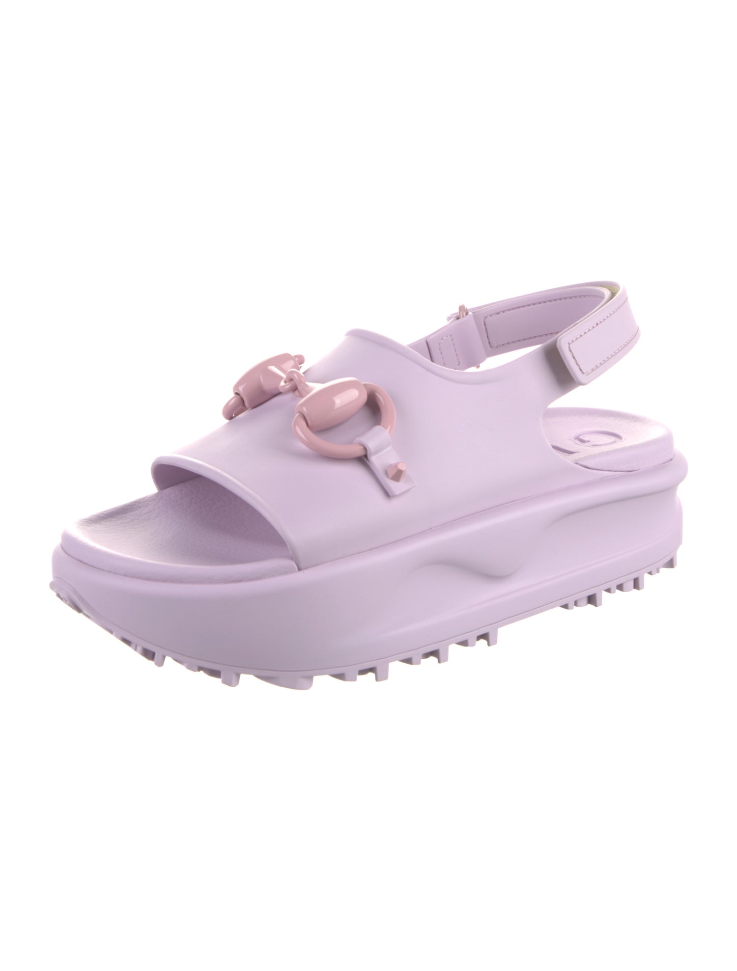 Gucci Horsebit Accent Rubber Slingback Sandals