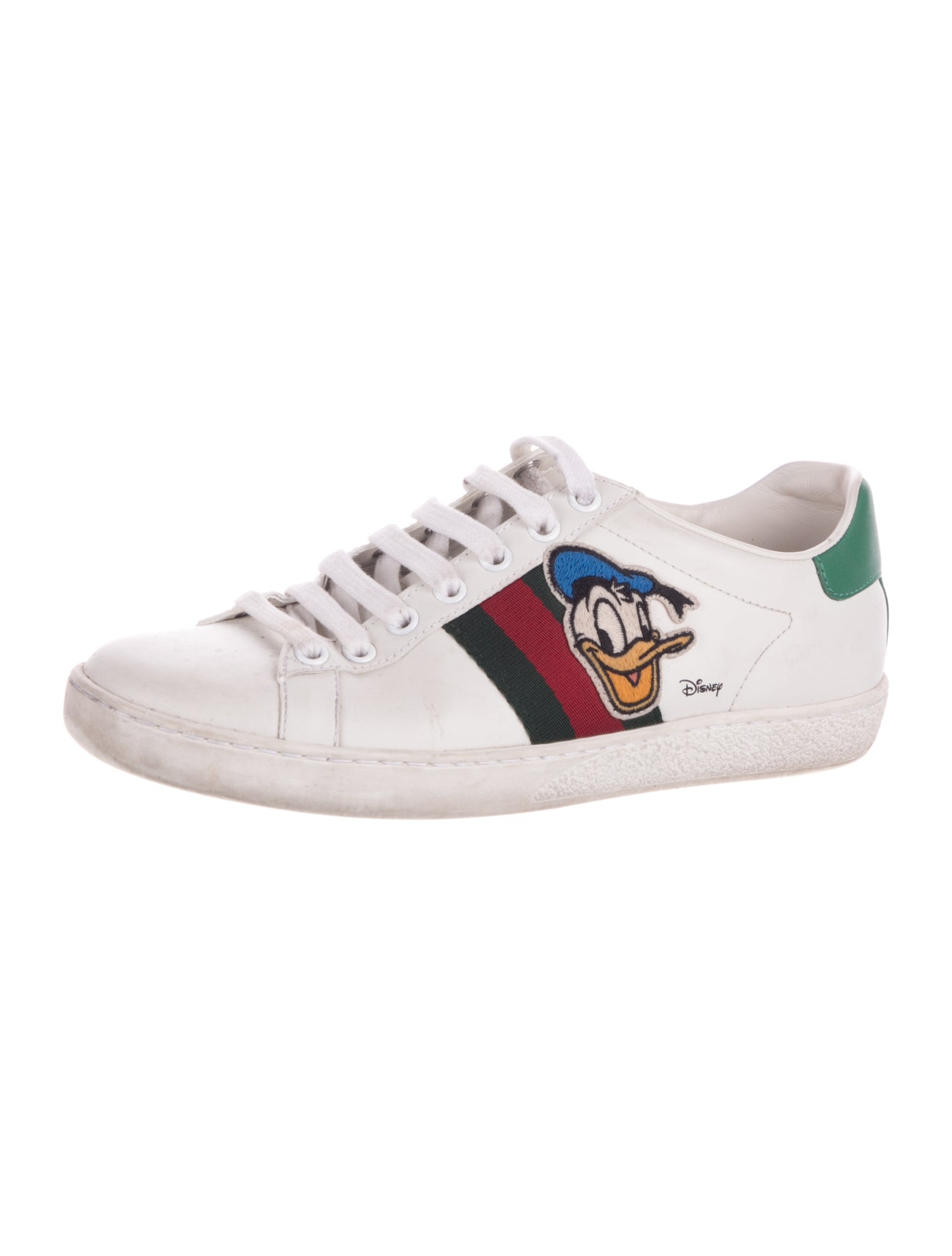 Gucci x Disney Web Accent Leather Sneakers