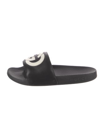 Gucci Interlocking G Logo Leather Slides
