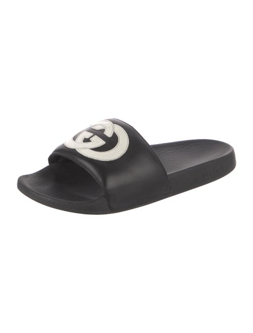 Gucci Interlocking G Logo Leather Slides