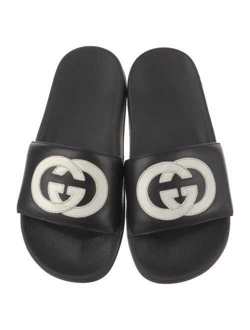 Gucci Interlocking G Logo Leather Slides
