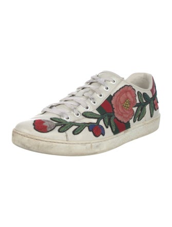 Gucci Web Accent Leather Sneakers