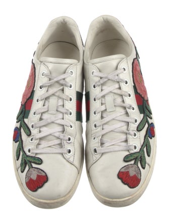 Gucci Web Accent Leather Sneakers