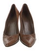 Gucci Bamboo Accent Embossed Leather Pumps