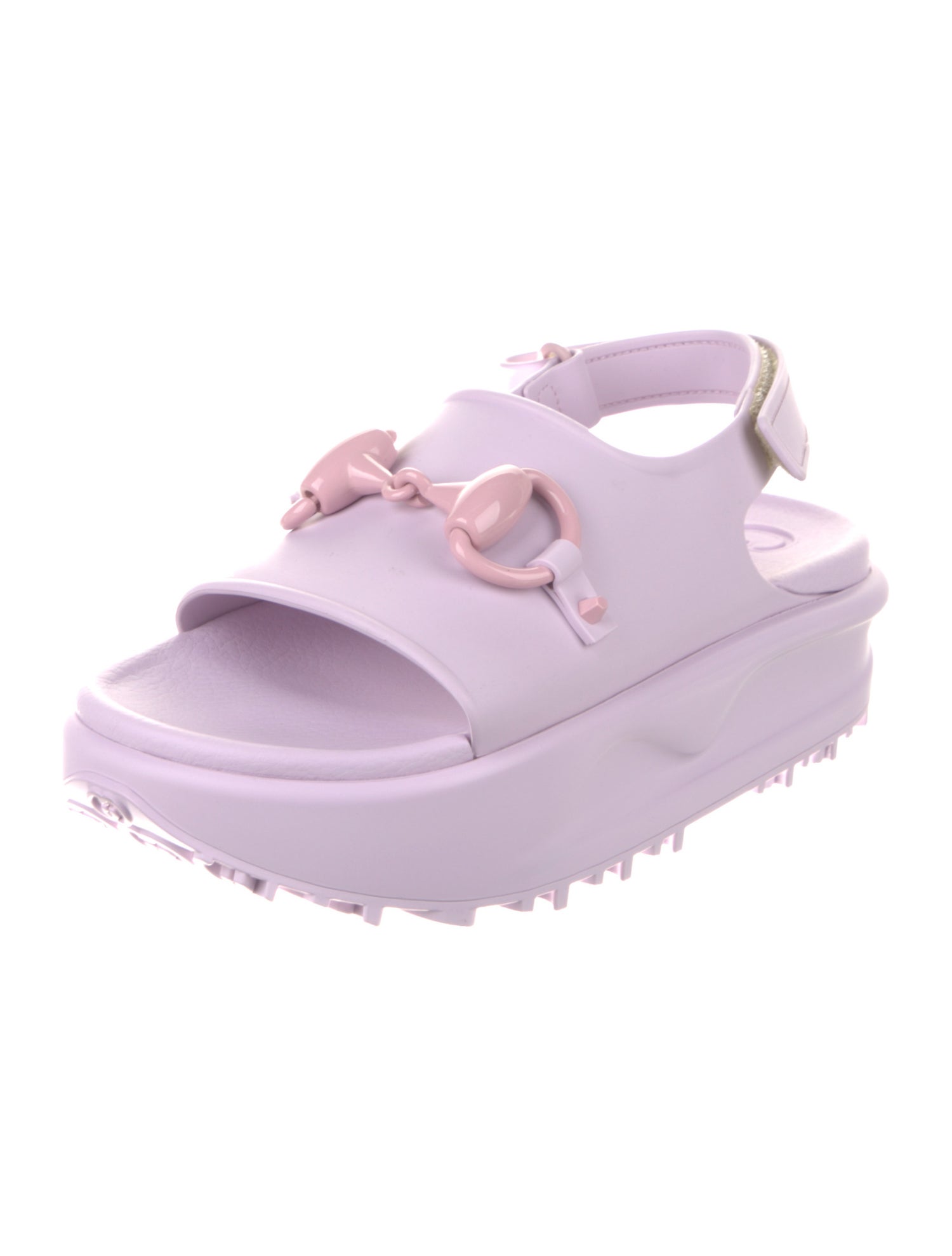 Gucci Horsebit Accent Rubber Slingback Sandals