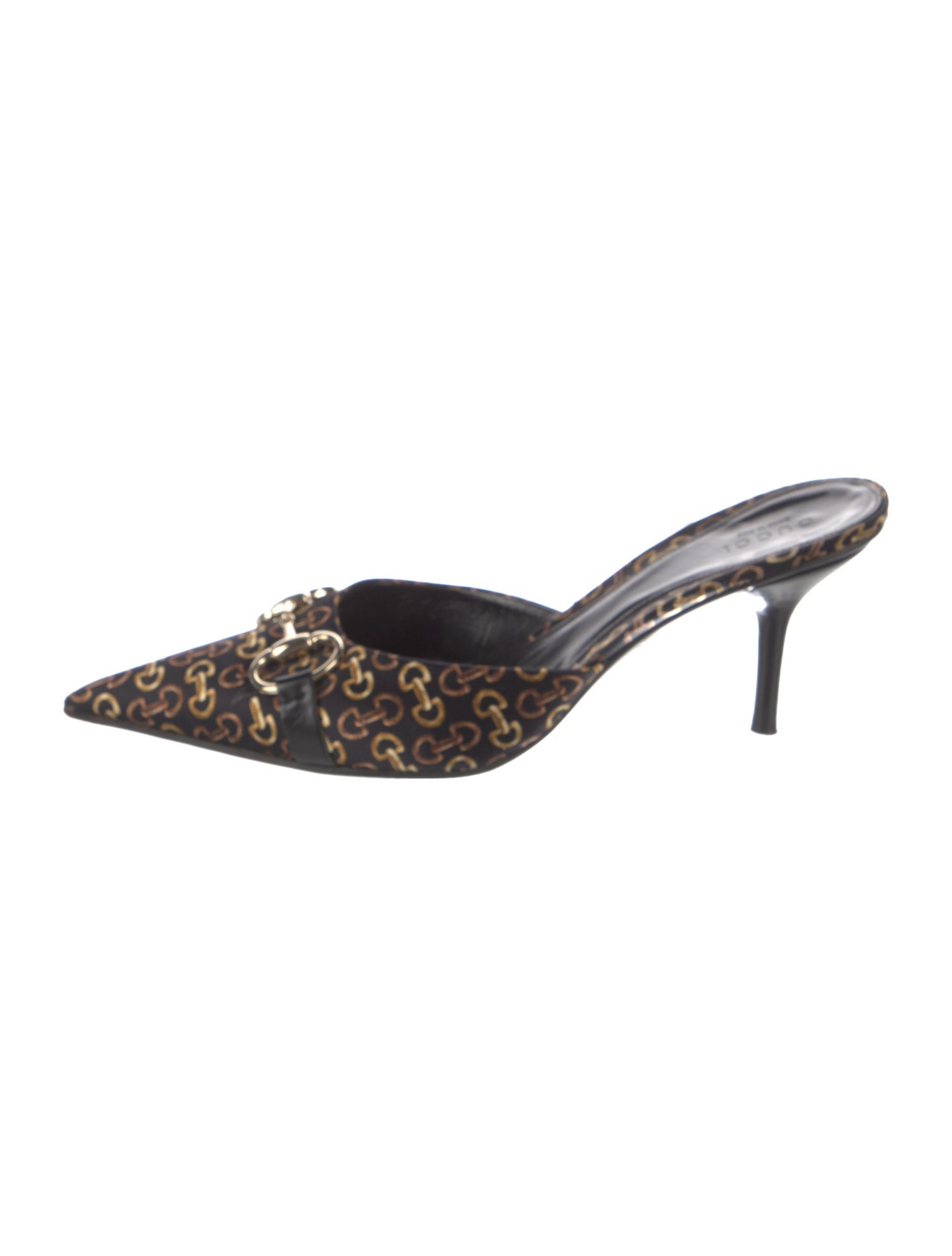 Gucci Horsebit Accent Satin Mules