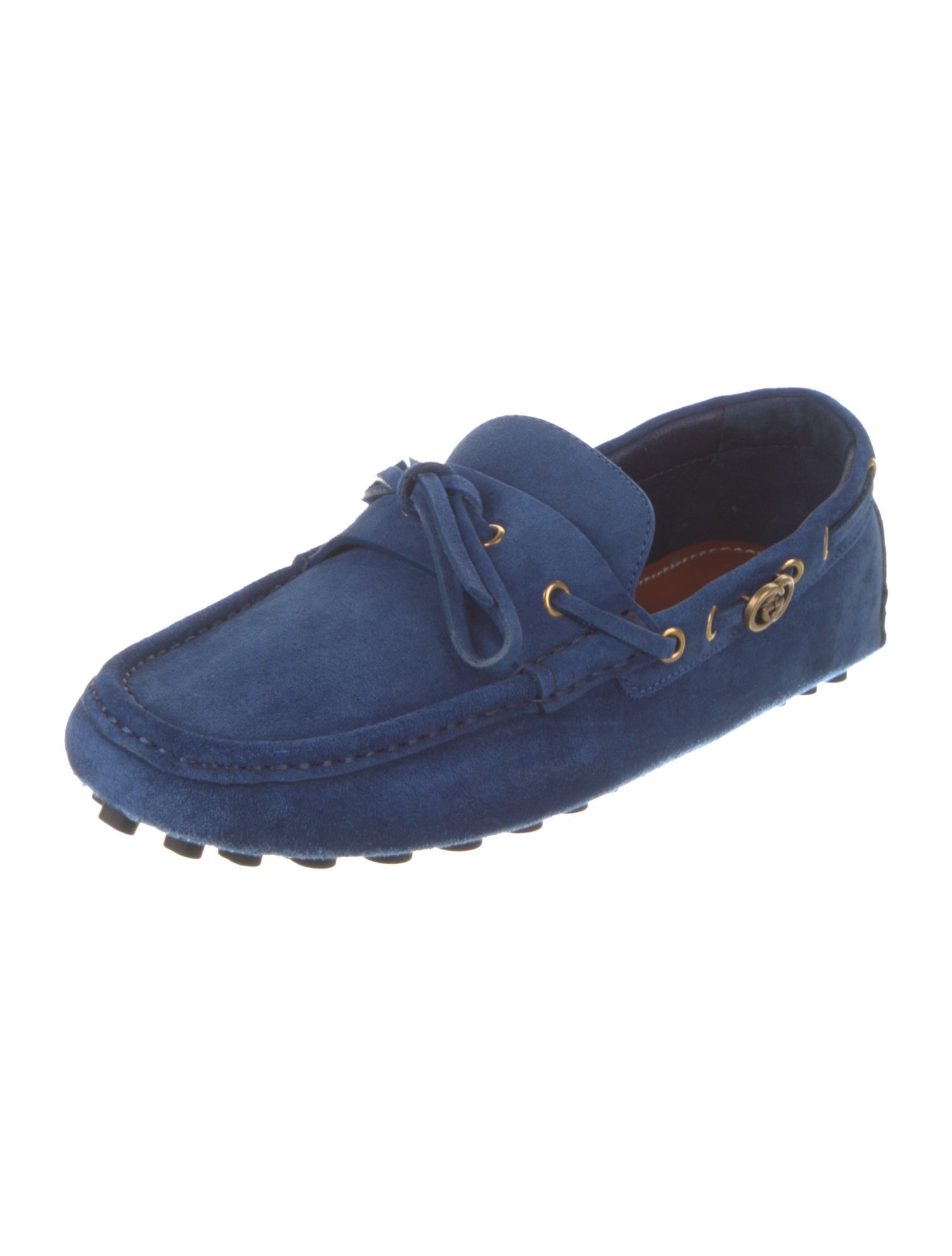 Gucci Interlocking G Logo Suede Drivers