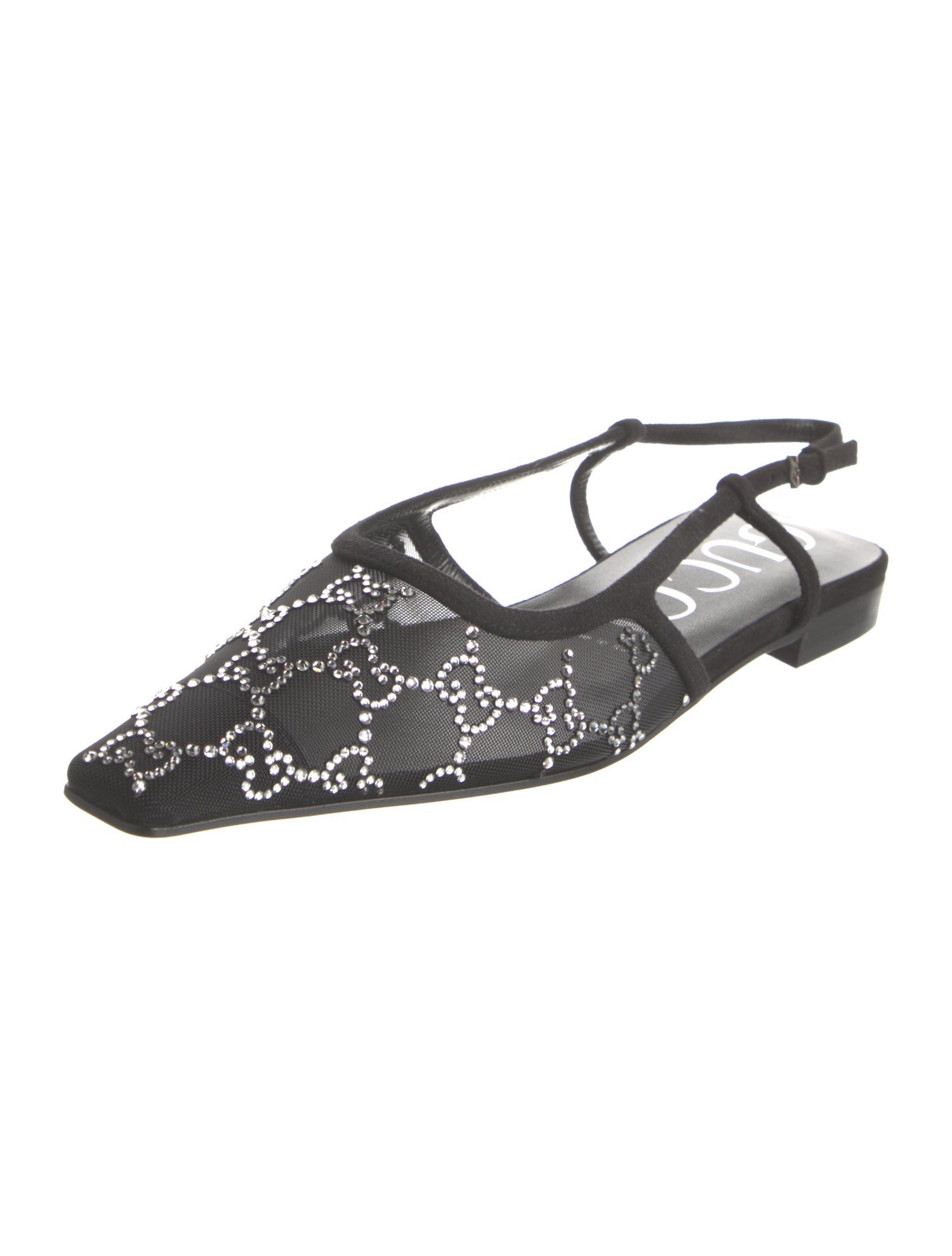 Gucci GG Logo Mesh Slingback Flats w/ Tags