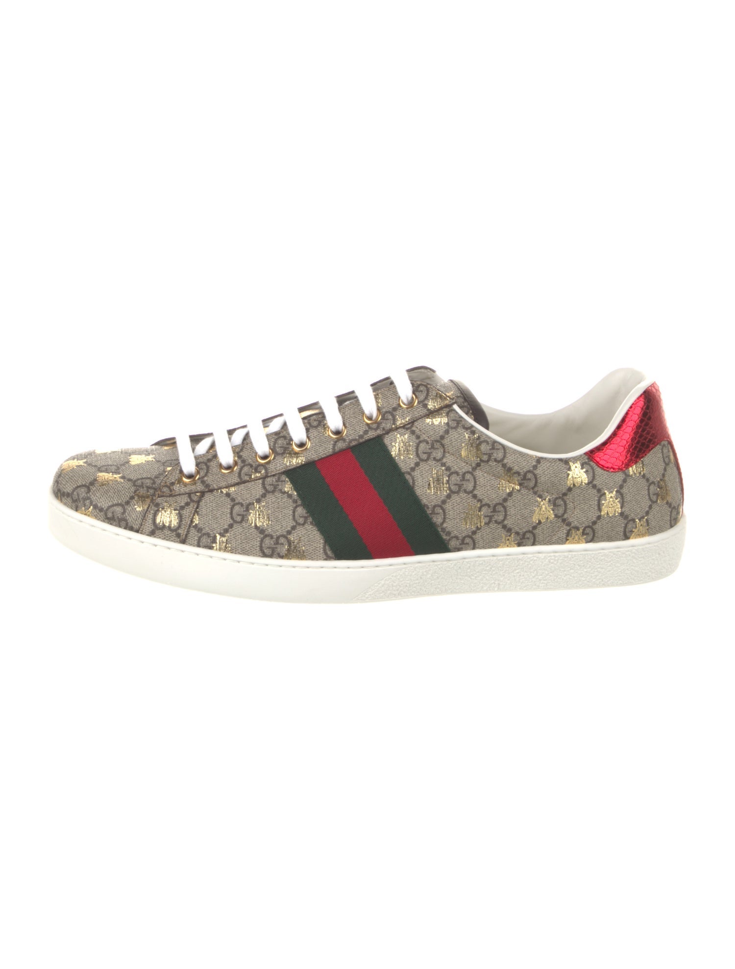 Gucci GG Supreme Leather Trim Embellishment Sneakers