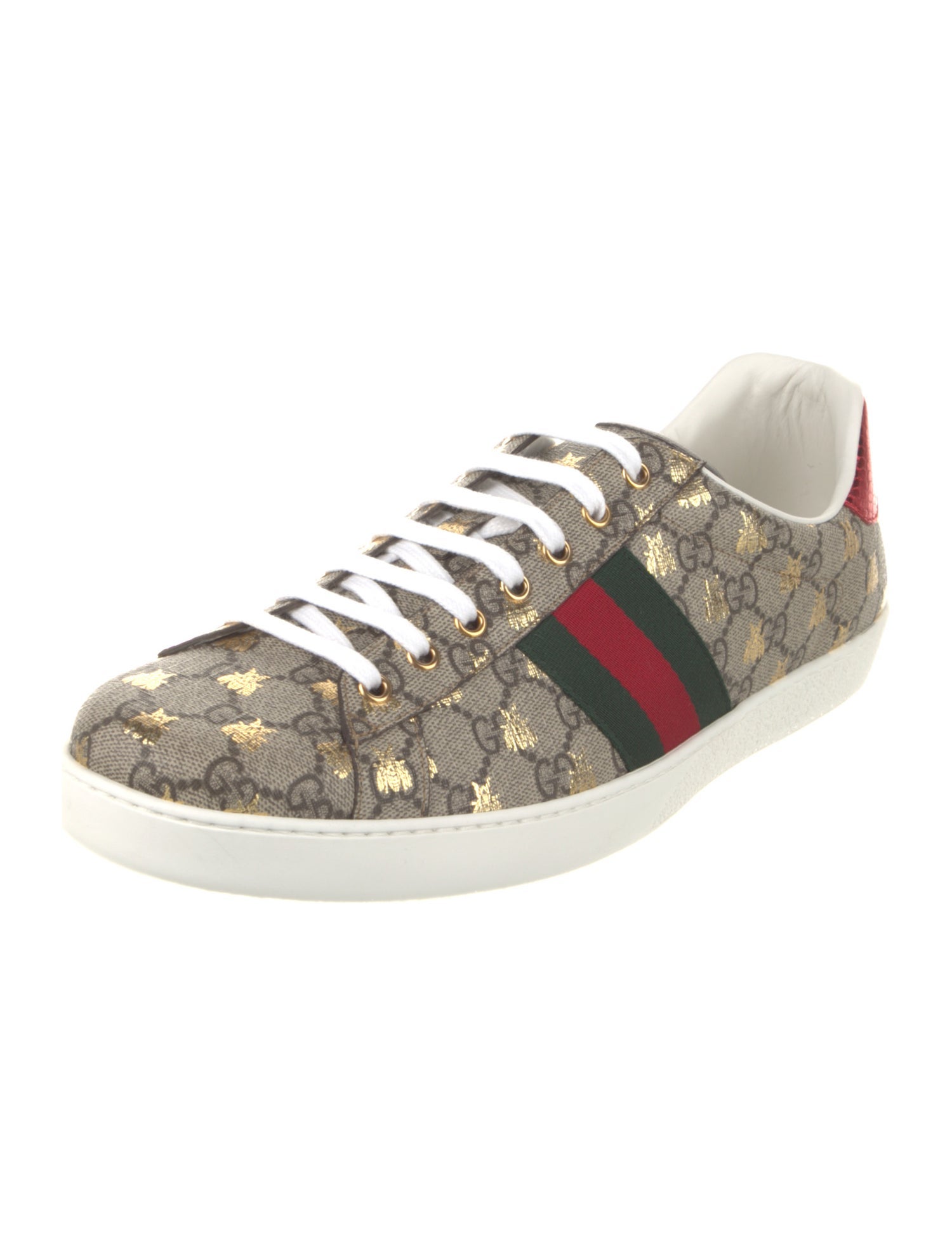 Gucci GG Supreme Leather Trim Embellishment Sneakers