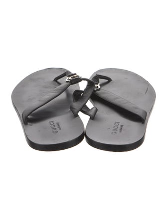 Gucci Interlocking G Logo Leather Flip Flops