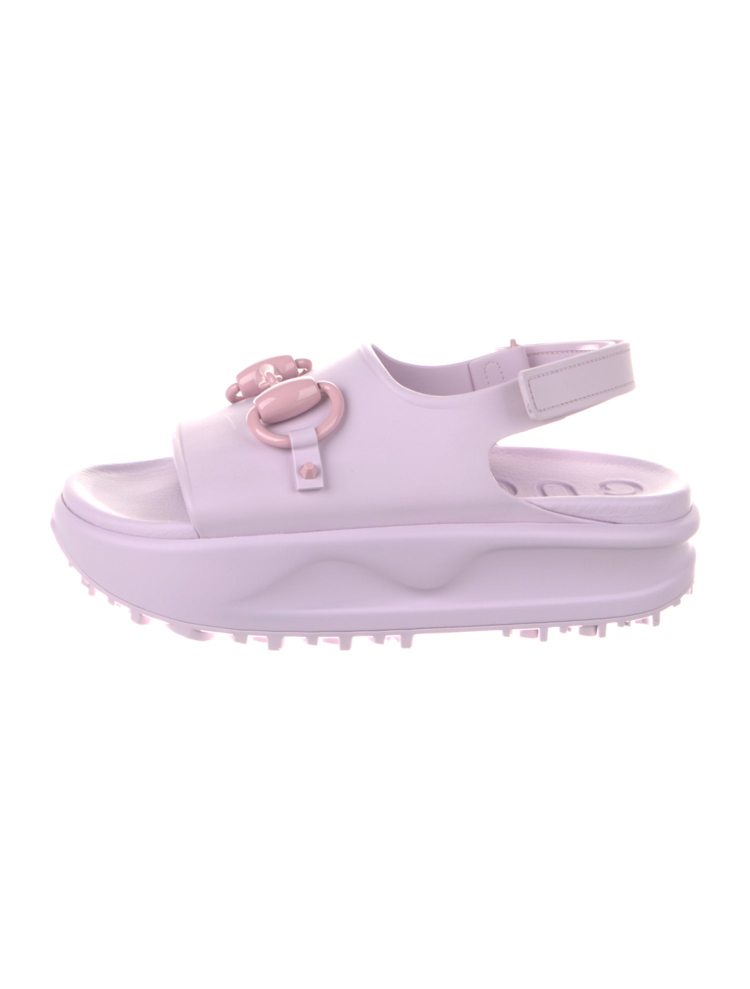 Gucci Horsebit Accent Rubber Slingback Sandals