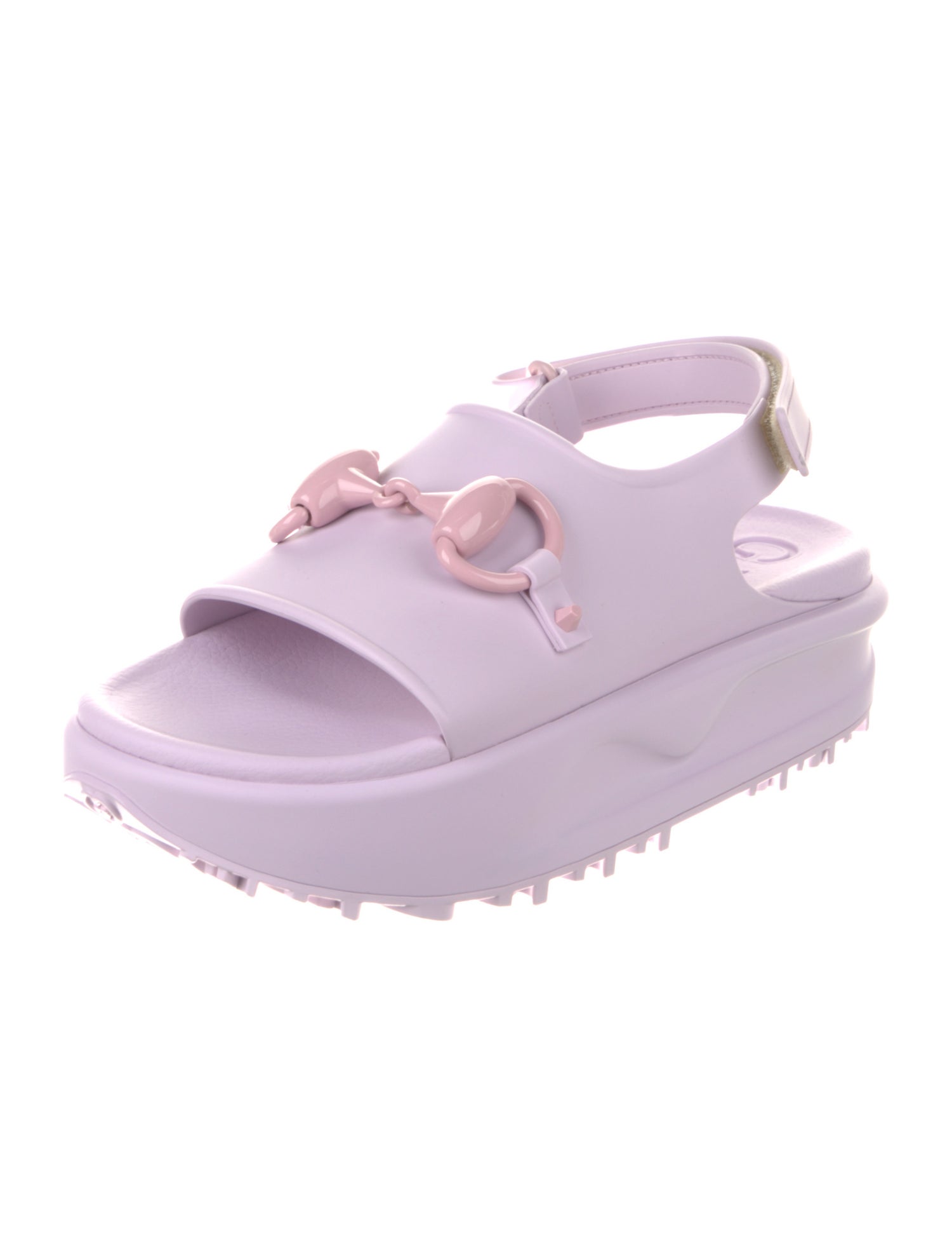 Gucci Horsebit Accent Rubber Slingback Sandals