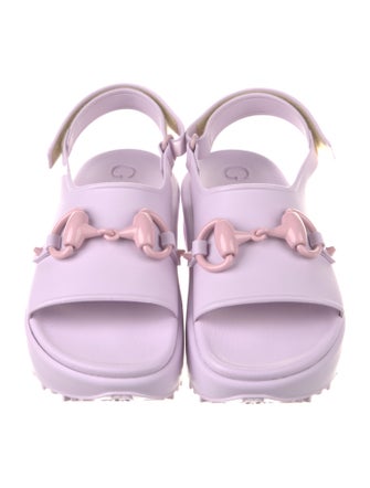 Gucci Horsebit Accent Rubber Slingback Sandals