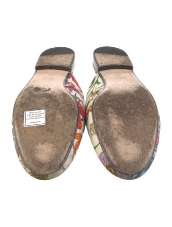 Gucci Flora Print Canvas Mules