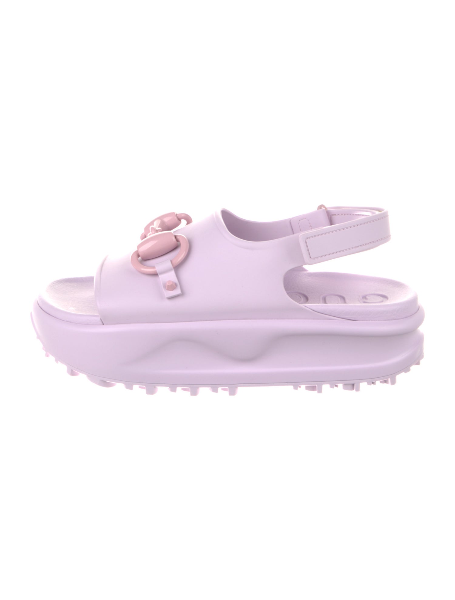 Gucci Horsebit Accent Rubber Slingback Sandals