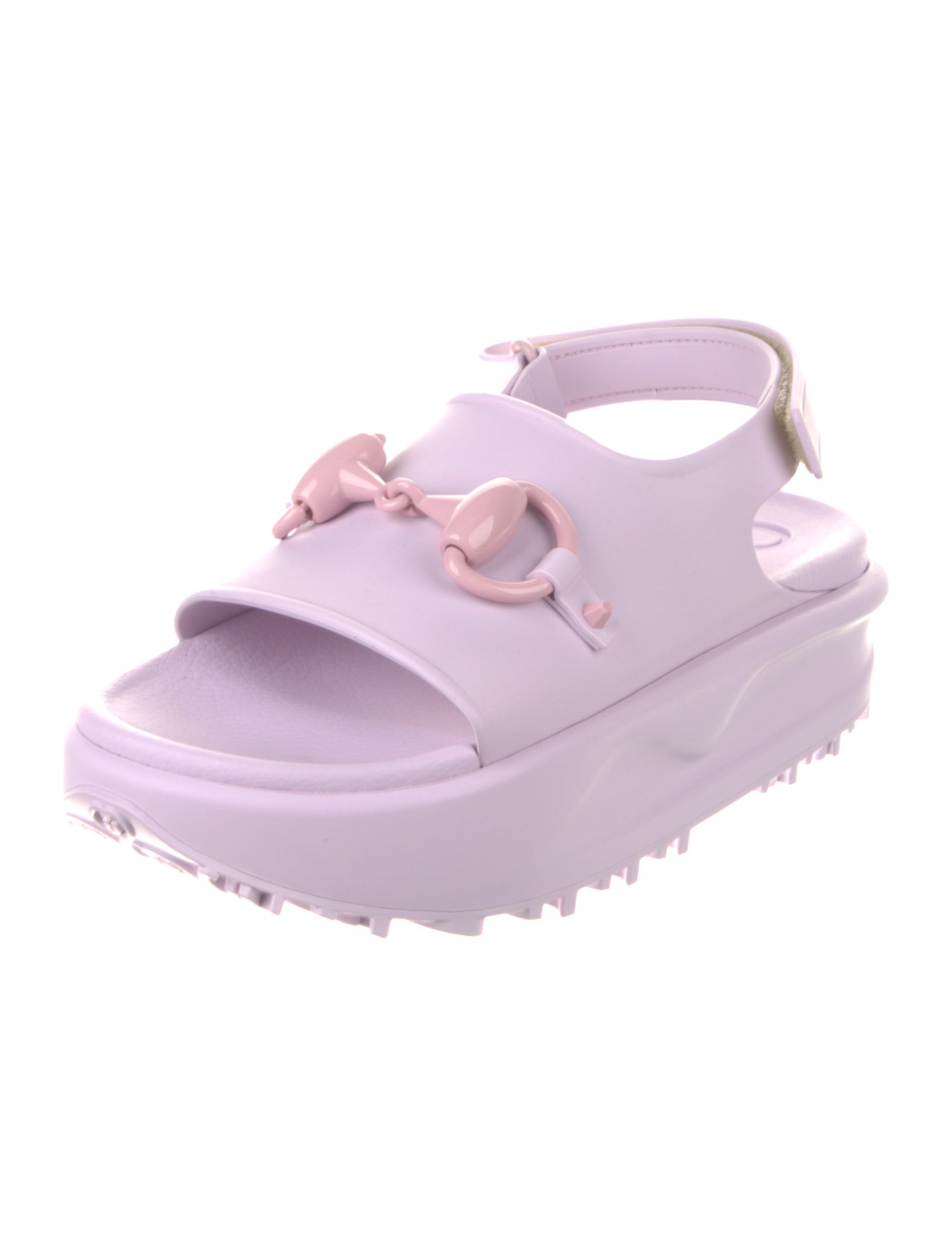 Gucci Horsebit Accent Rubber Slingback Sandals