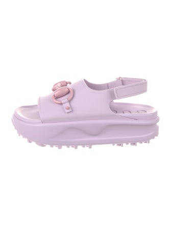 Gucci Horsebit Accent Rubber Slingback Sandals