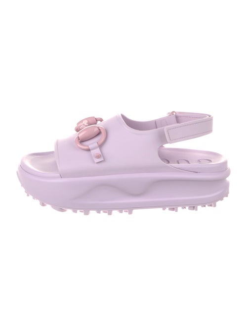 Gucci Horsebit Accent Rubber Slingback Sandals