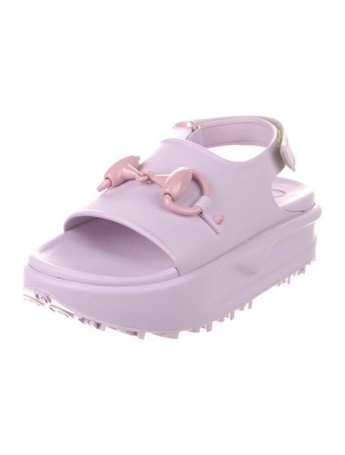 Gucci Horsebit Accent Rubber Slingback Sandals