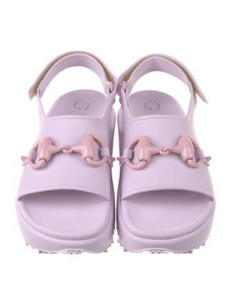 Gucci Horsebit Accent Rubber Slingback Sandals