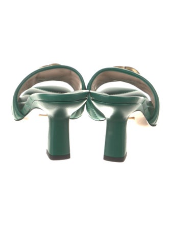 Gucci Double G Logo Leather Slides