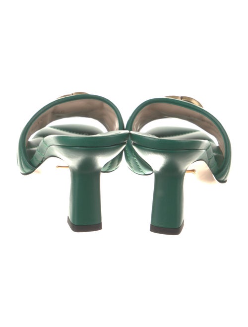 Gucci Double G Logo Leather Slides
