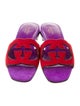 Gucci Suede Colorblock Pattern Slides