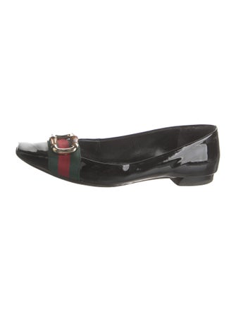 Gucci Web Accent Patent Leather Ballet Flats