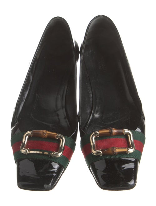 Gucci Web Accent Patent Leather Ballet Flats
