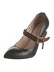 Gucci Web Accent Leather Pumps