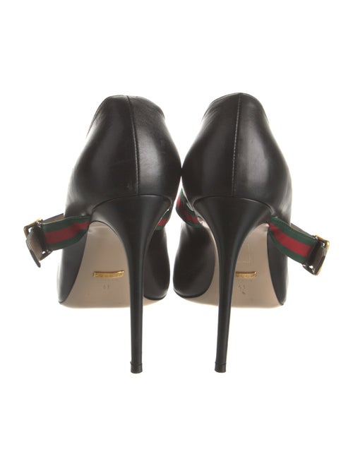 Gucci Web Accent Leather Pumps
