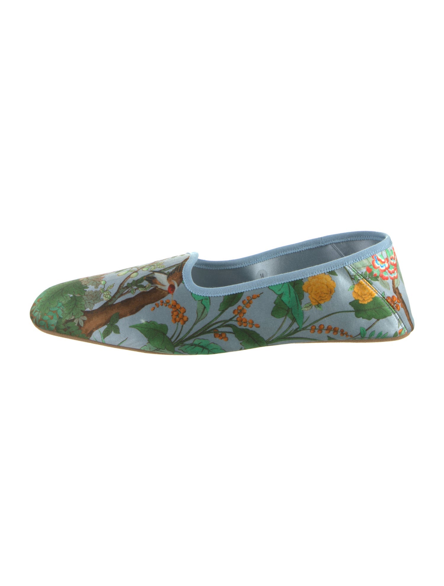 Gucci Tian Print Satin Slippers