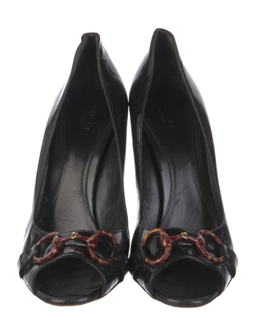 Gucci Horsebit Accent Patent Leather Pumps