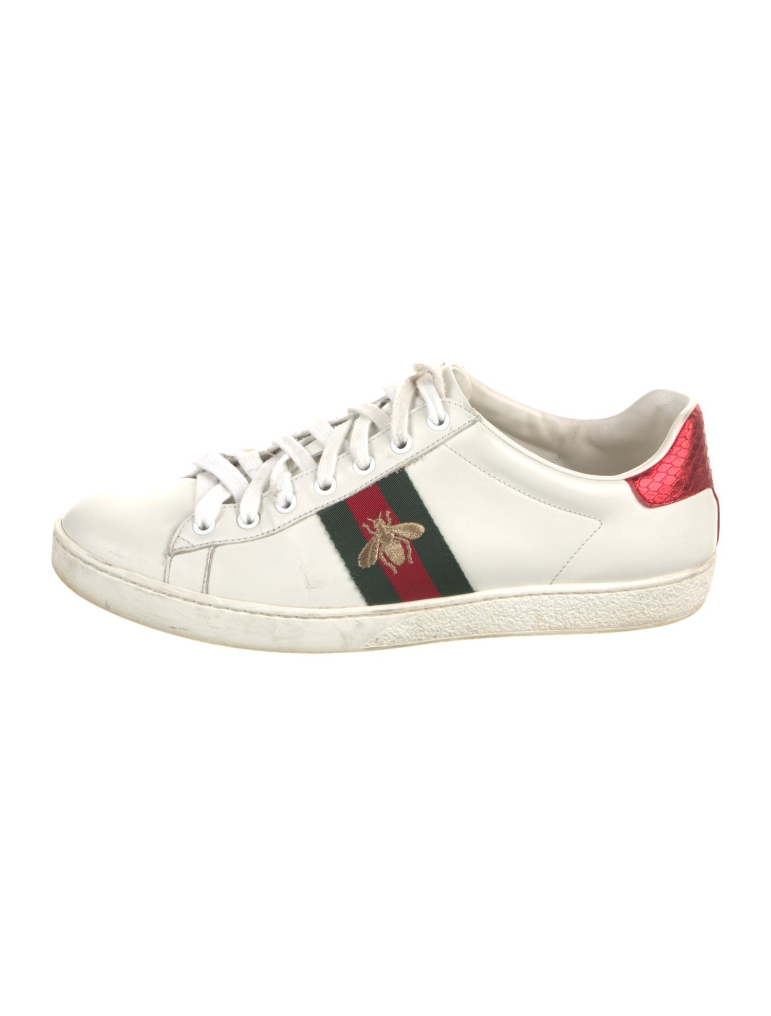 Gucci Web Accent Leather Sneakers
