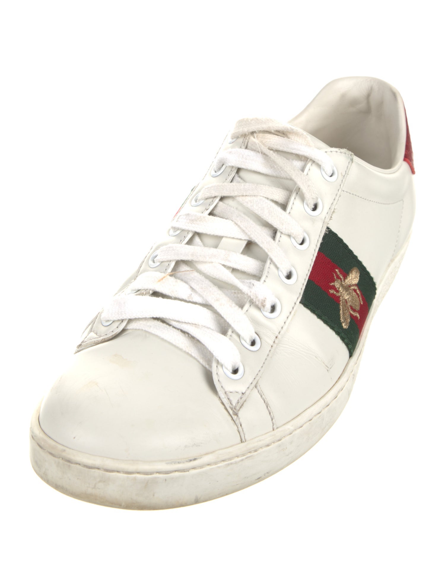 Gucci Web Accent Leather Sneakers