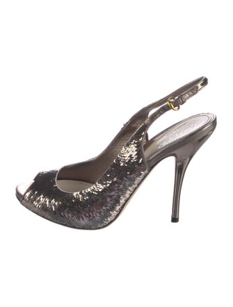 Gucci Sequins Sequin Embellishments Slingback Pumps