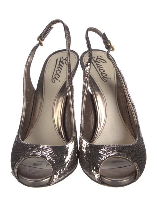 Gucci Sequins Sequin Embellishments Slingback Pumps