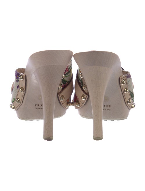 Gucci Horsebit Accent Canvas Slides