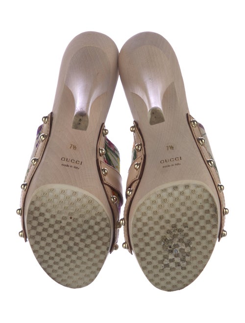 Gucci Horsebit Accent Canvas Slides