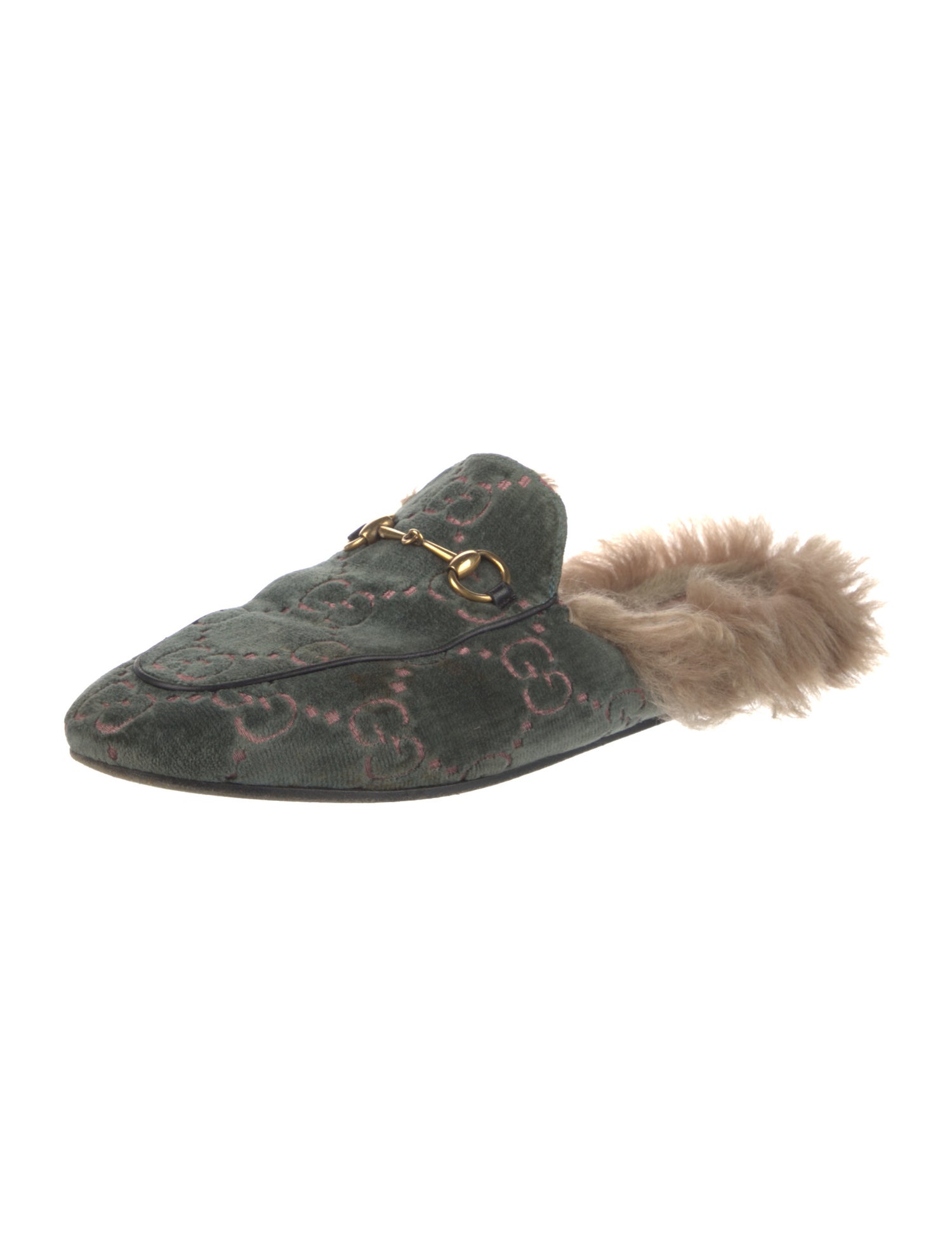 Gucci GG Logo Velvet Mules