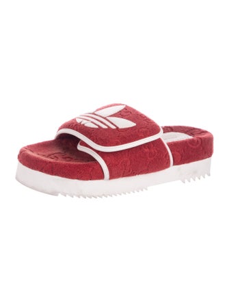 Gucci x Adidas Terry Cloth Printed Slides