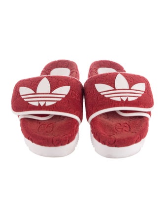 Gucci x Adidas Terry Cloth Printed Slides