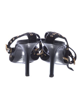 Gucci Suede Studded Accents Sandals